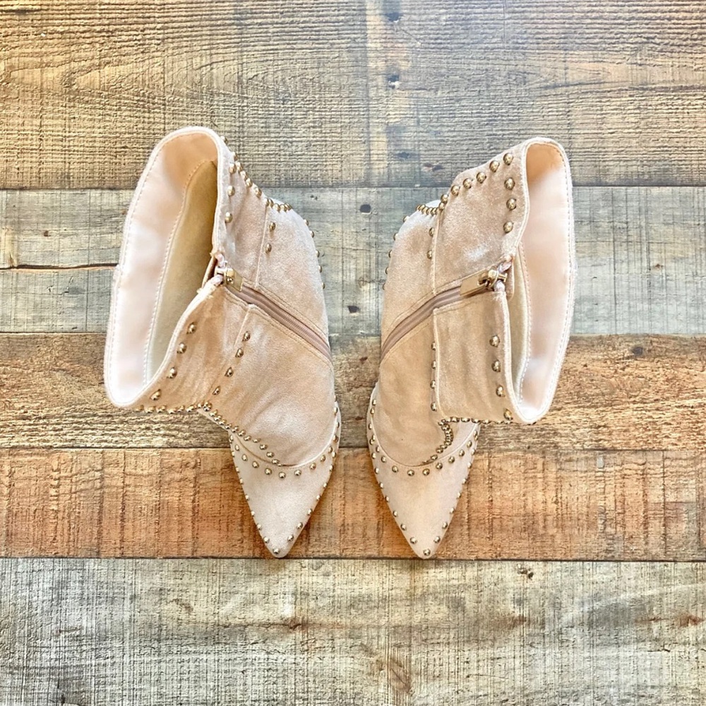 Olivia Ferguson Nude Suede Studded Boots - Picture 9 of 9
